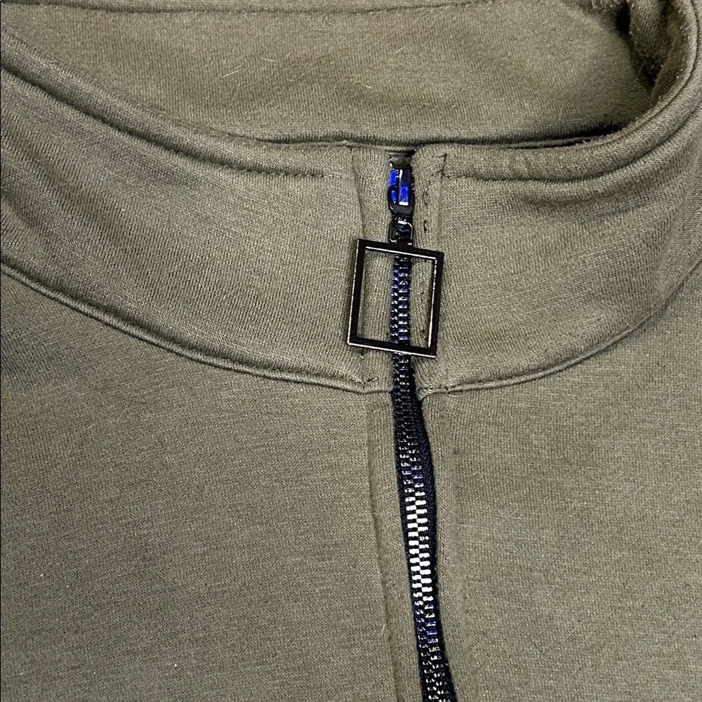 Exile Olive Green Zip-Up Jacket with Red Plaid Accents - Picture 5 of 10